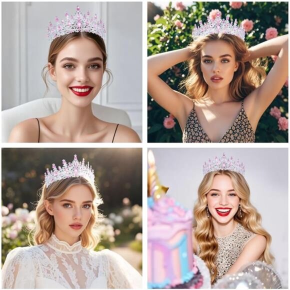 Crystal Crowns and Tiaras Headband Pink - Picture 4 of 6